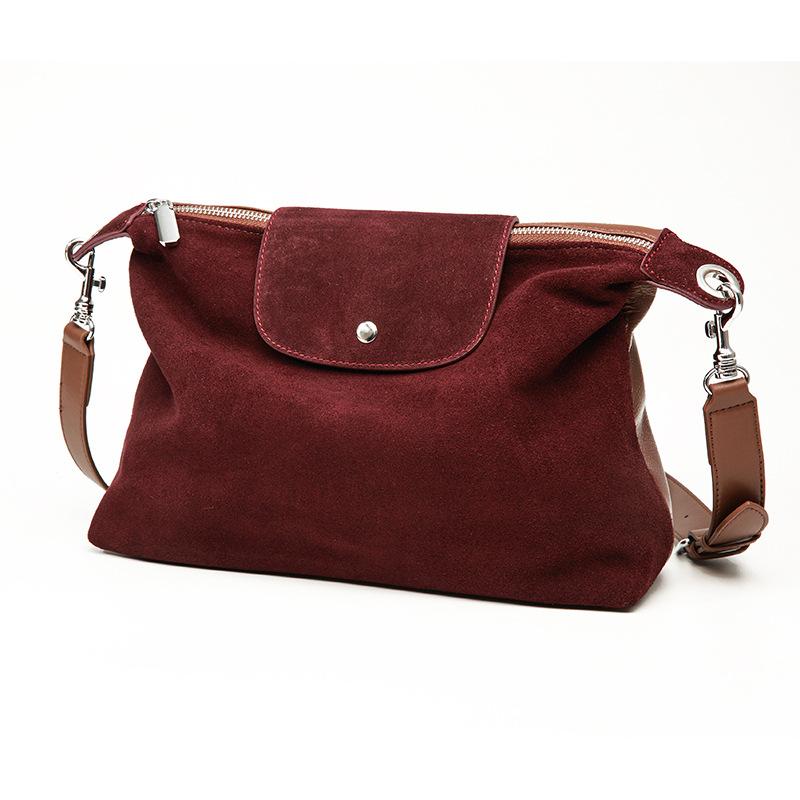

Autumn and winter new matte cowhide bag high value wing bag fashionable commuter shoulder crossbody portable leopard print dumpling bag