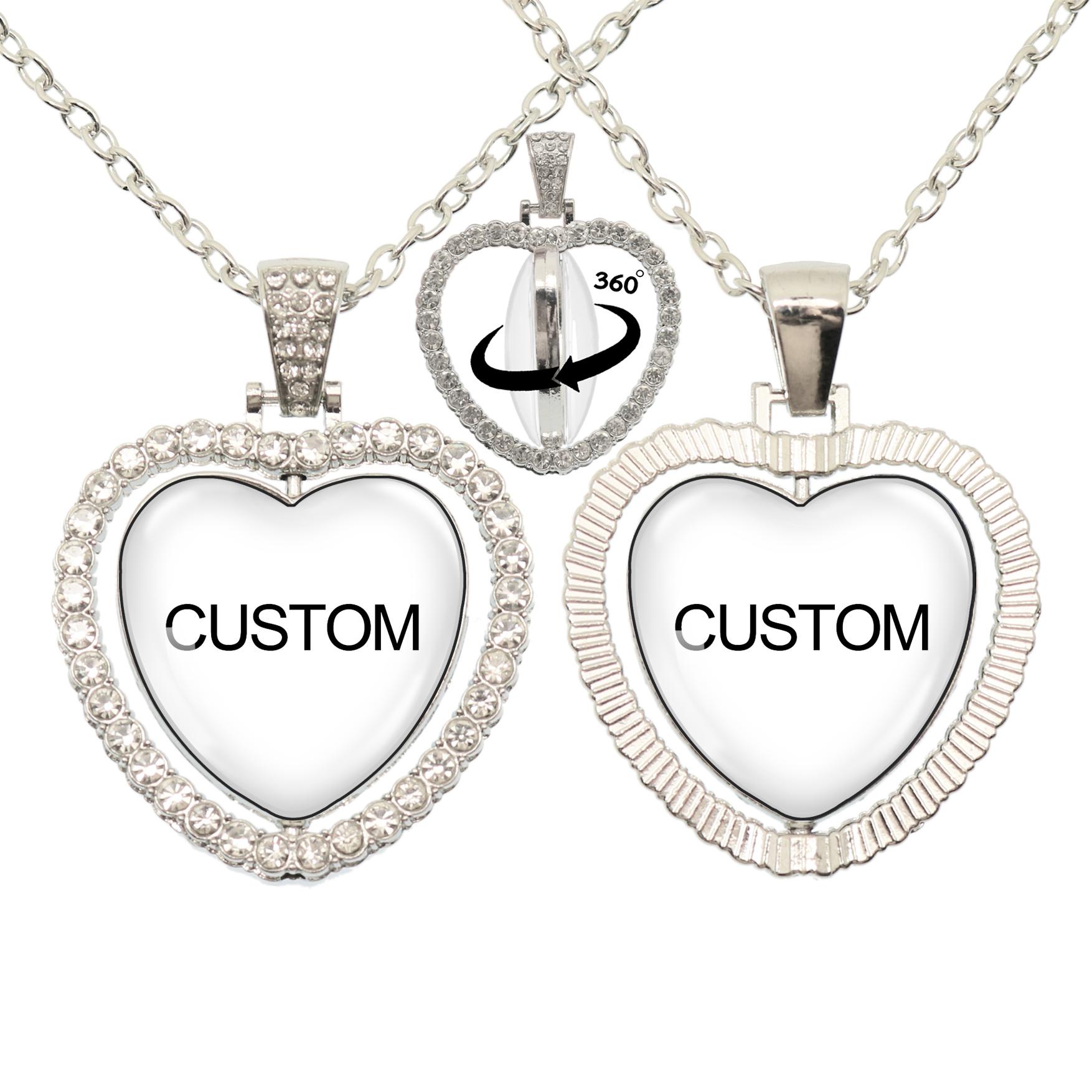 

Virgin Mary And Baby Jesus Christian Catholicism Art 360 Degree Rotating Peach Heart Glass Pendant Necklace Jewelry Gift