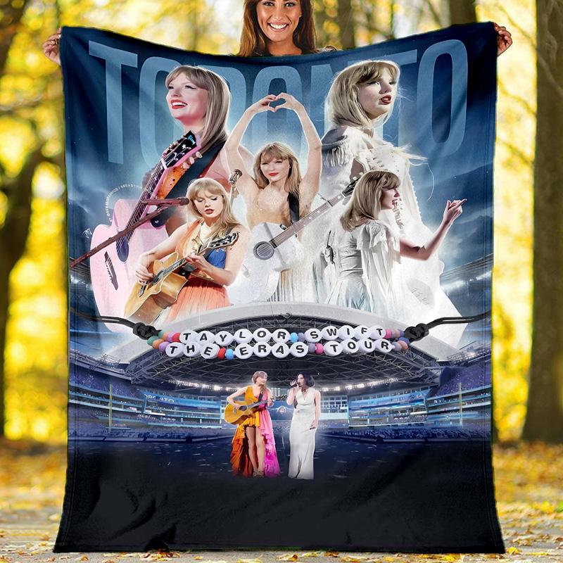 1 Stück Taylor Swift2 Thema Decke - Digitaldruck, Polyester, Gemütlich für alle Jahreszeiten, Perfekt für Draußen, Camping und Reisen