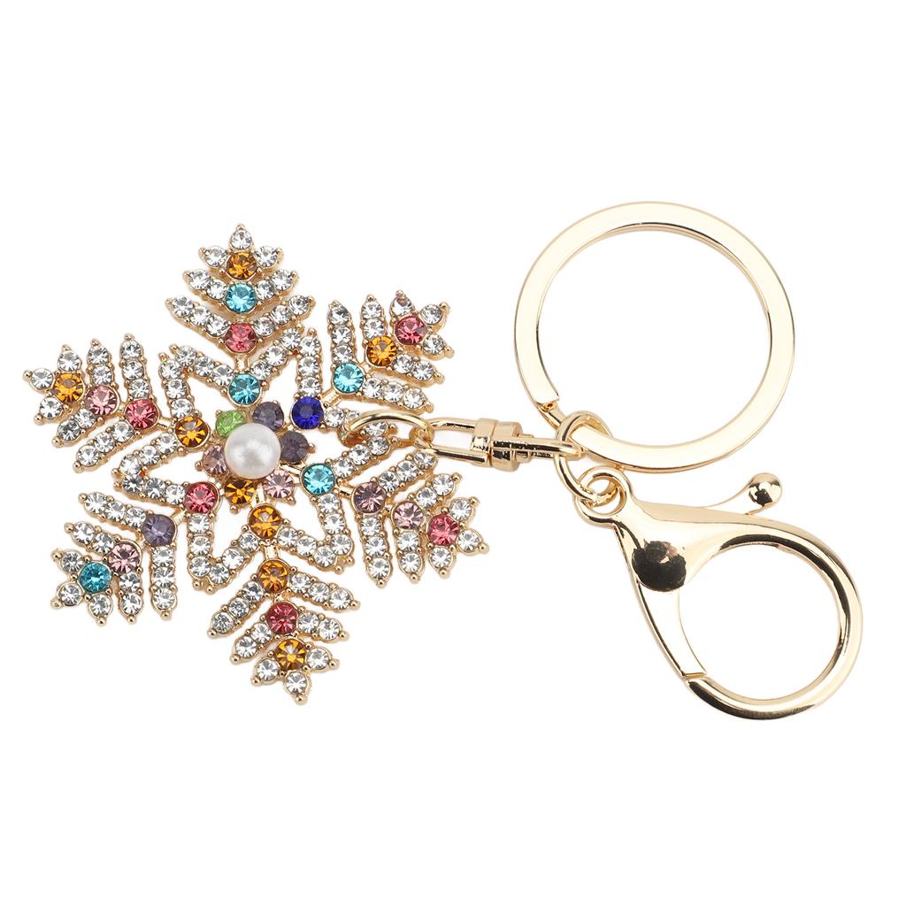 Rhinestone Snowflake Keychain Exquisite Sparkling Cute Snowflake Keyring Handbag Pendant