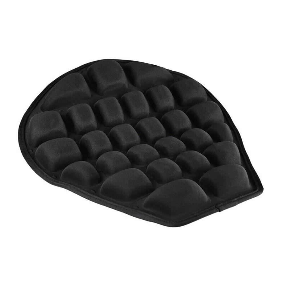 Asiento de motocicleta 3D con liberación de presión, cómodo cojín antideslizante, almohadilla de sillín inflable, color negro, 37,5 x 36 x 4 cm