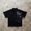Cross-Border Retro Dark Print Polo Pullover