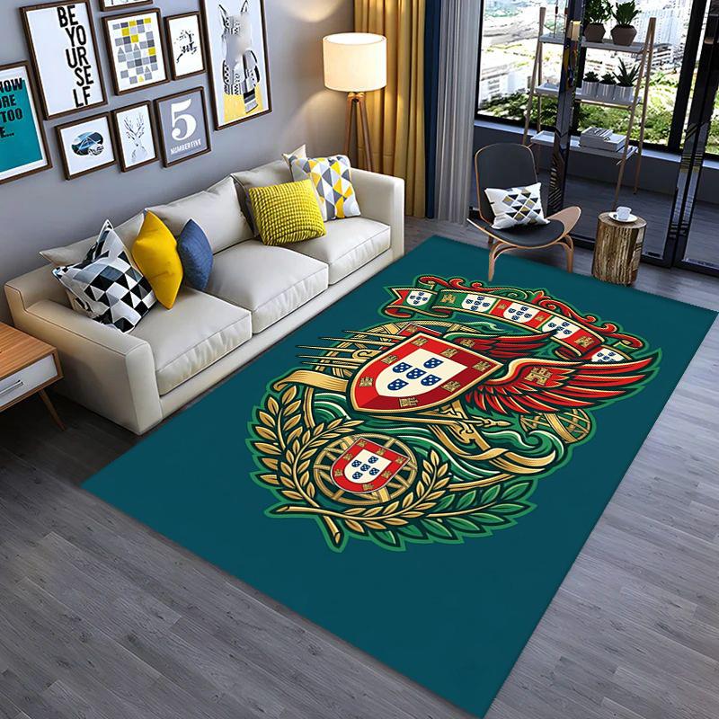 Portuguese Heritage Emblem Carpet Living Room and Bedroom Mats Home Decor Christmas Gifts Office Chair Cushion Bathroom Mat