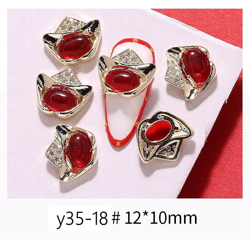 Nail Art Scintillante di Zirconia per Capodanno: Borsa del Denaro Attira-Ricchezza, Zucca di Lusso con Diamanti e Ornamenti per Unghie Oro/Argento