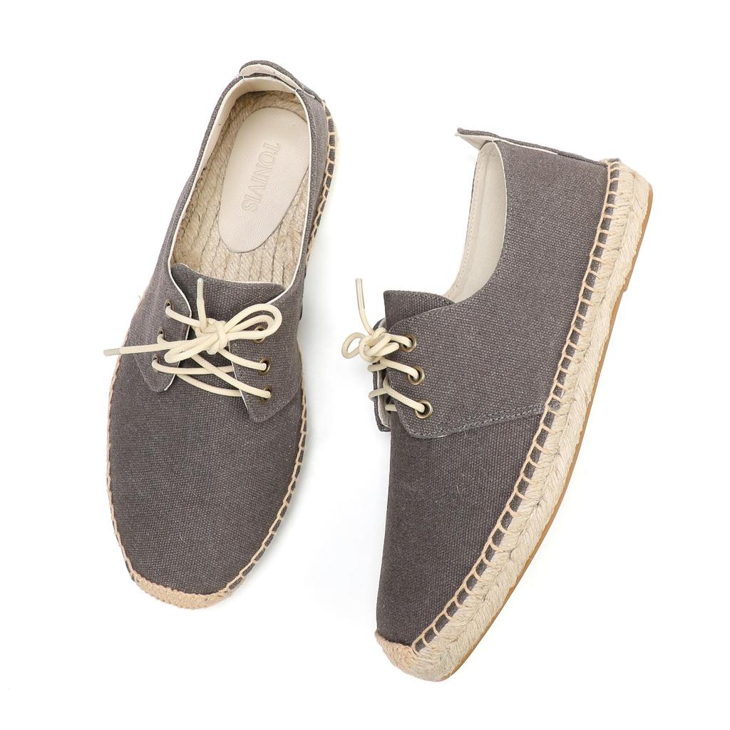 2026 Spring Men's Breathable Casual Lace-up Canvas Shoes - Trendy & Versatile
