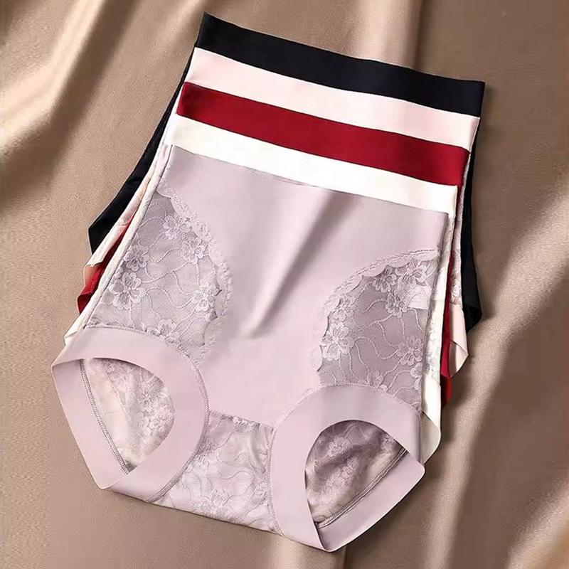 Damen High Waist Spitze Nahtlos Bauchweg Po-Formende Slips