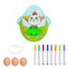 1 Set DIY Egg Toys Manual with Pen Hand-eye Coordination Color Cognition Brain Development Entertainment Smooth Easter Egg Machine Drawing Toys Gift