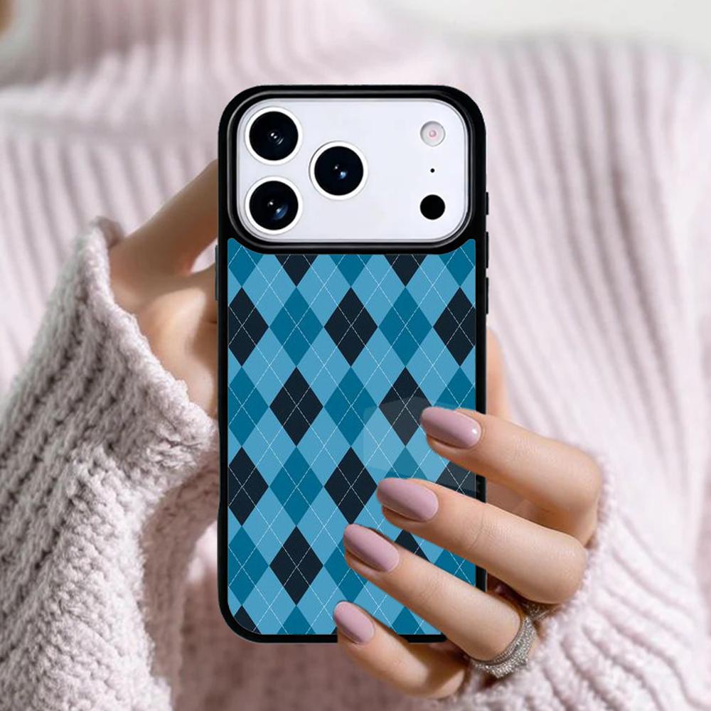 Argyle Pattern Phone Case For Apple iPhone 17 Air 16E 15 14 Plus 13 12 11 Pro Max Mini Funda Cover