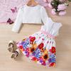 Abbigliamento Bambini Nuovi Prodotti per Bambine Primavera ed Estate Vestito Floreale + Giacca Cardigan TZ1033-D
