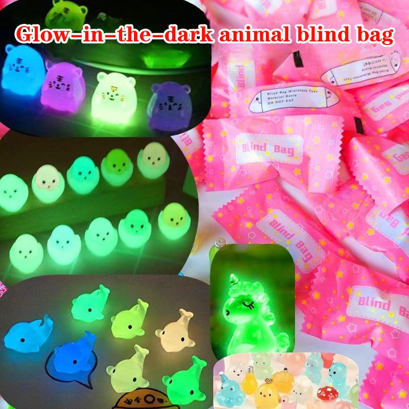 5Pcs Luminous Cute Resin Figures Mini Glow In The Dark Animal Model Ornaments Toys Blind Bag Surprise Dolls For Kids Gifts