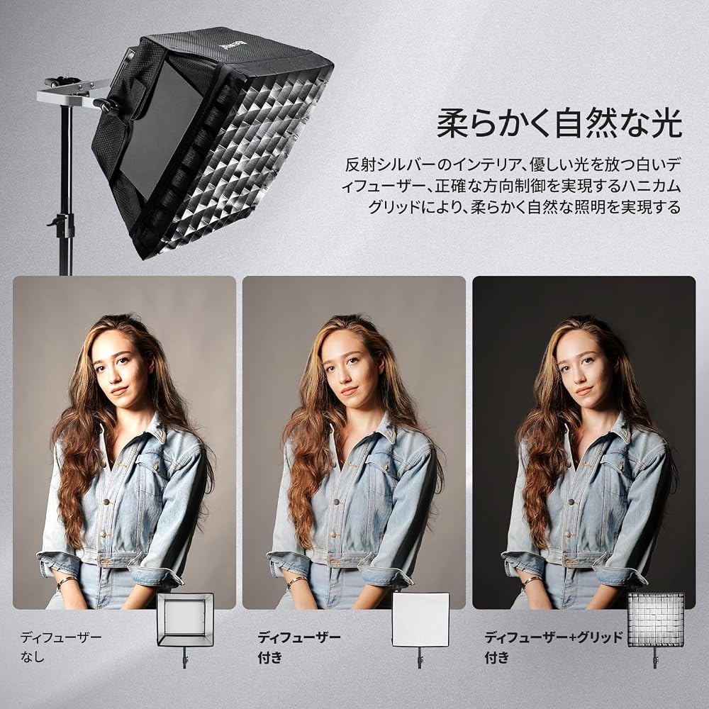 Neewer New Version Softbox Diffuser for NL660 RGB660 PRO II LED Video Light Panel, 12.6" X 11.6" Foldable with Grid/Bag/Shading Hood, No Removal Requi