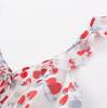 Vacation French V-neck Strawberry Print Waist Thin Dress Women's Summer New Pure Desire Lace-up Long Suspender Skirt