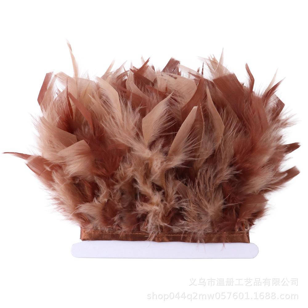 Two-Color Mixed-Color Fire Piece Cloth Edge 10-15Cm Barbie Doll Diy Material Color Turkey Feather Cloth Tape