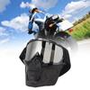 Skull Goggles Mask PC Sponge Detachable Adjustable Motorcycle Protective Mask For Off Road Riding Hiking Black Frame Silver Goggles Lens