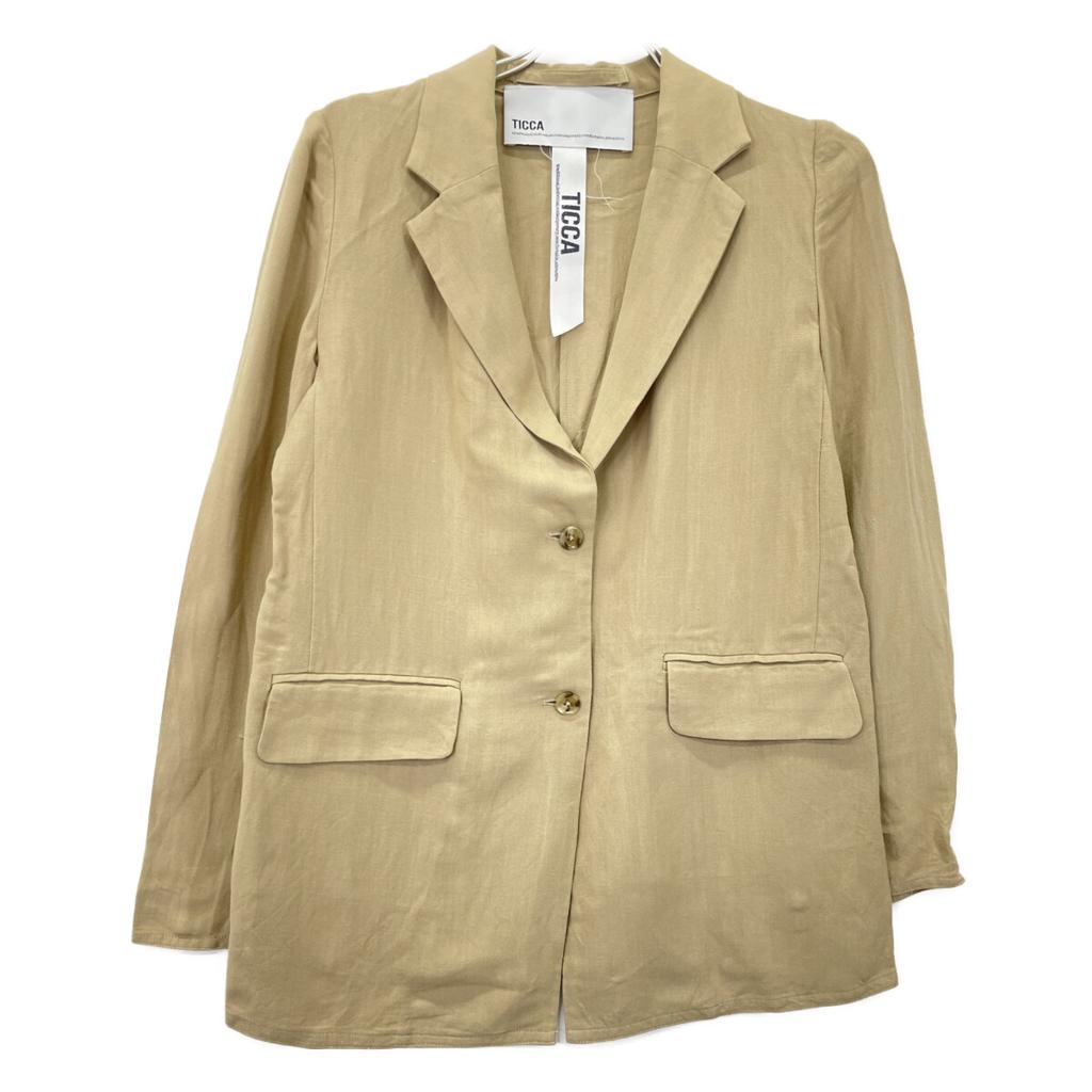 TICCA 2211005041202 Beige Linen Blend Tailored Jacket Jacket 2 beigeUsed