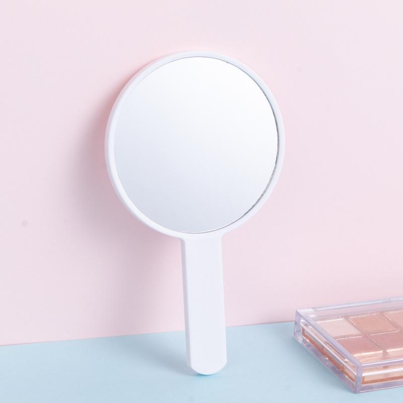 

Round Handle Beauty Makeup Vanity Mirror - Portable Mini Handheld Mirror 9.5×16.5 cm