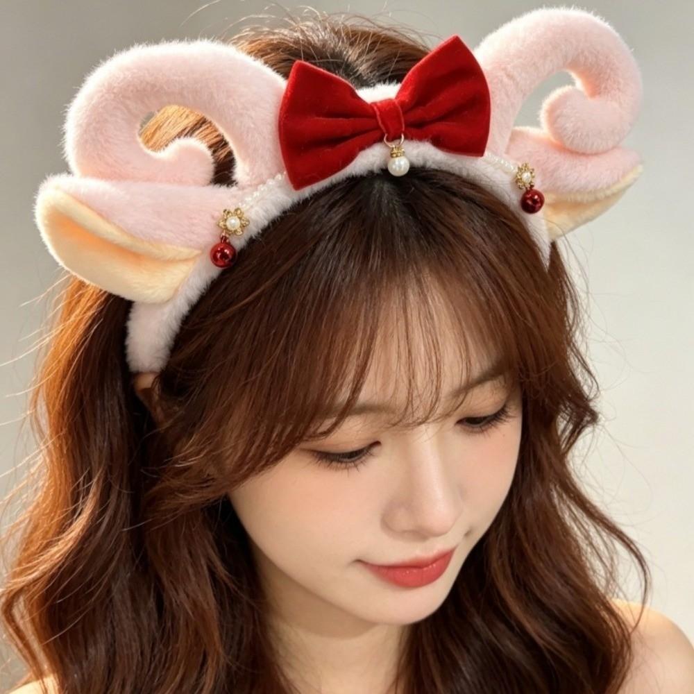 Cute Animal Headdress Lace Sheep Ear Hair Hoop Fashion Plush Lamb Headband Party