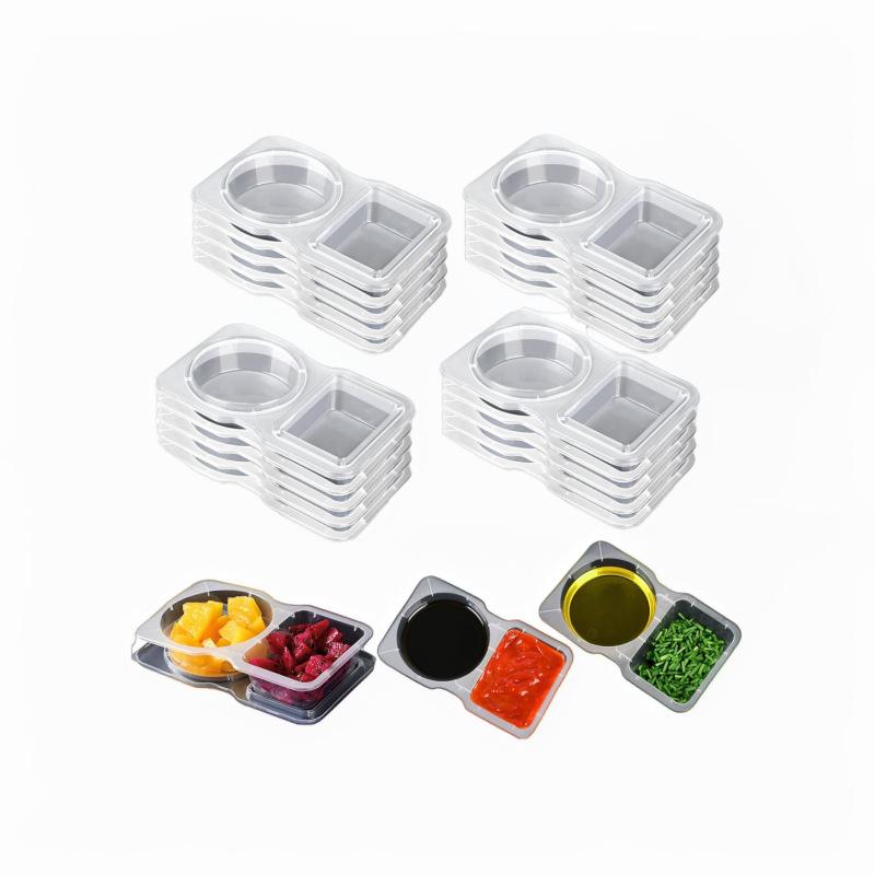 Disposable Sauce Plastic Box Seasoning Box Cup Dipping Sauce Oil Vinegar Chili Sauce Box Dipping Sauce Salad Dressing