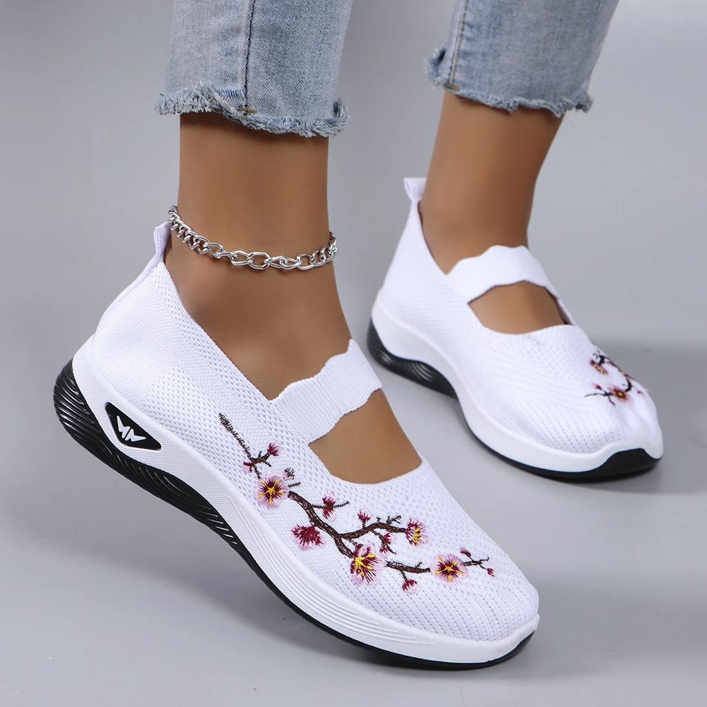 2026 Women's Spring Breathable Mesh Flat Shoes Casual Sport Mom Shoes Comfortable Slip-On Shoes zapatillas de mujer