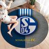FC Schalke 04 Round Area Rug,Carpet Rug for Living Room Bedroom Sofa Playroom Decor,Non-slip Floor Mat