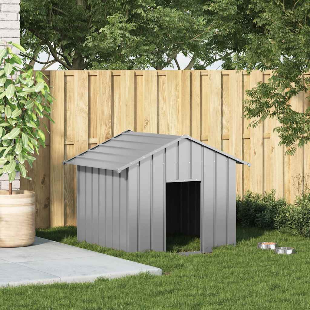 Vidaxl Dog House With Roof, 131X101X102 Cm, Galvanized Steel