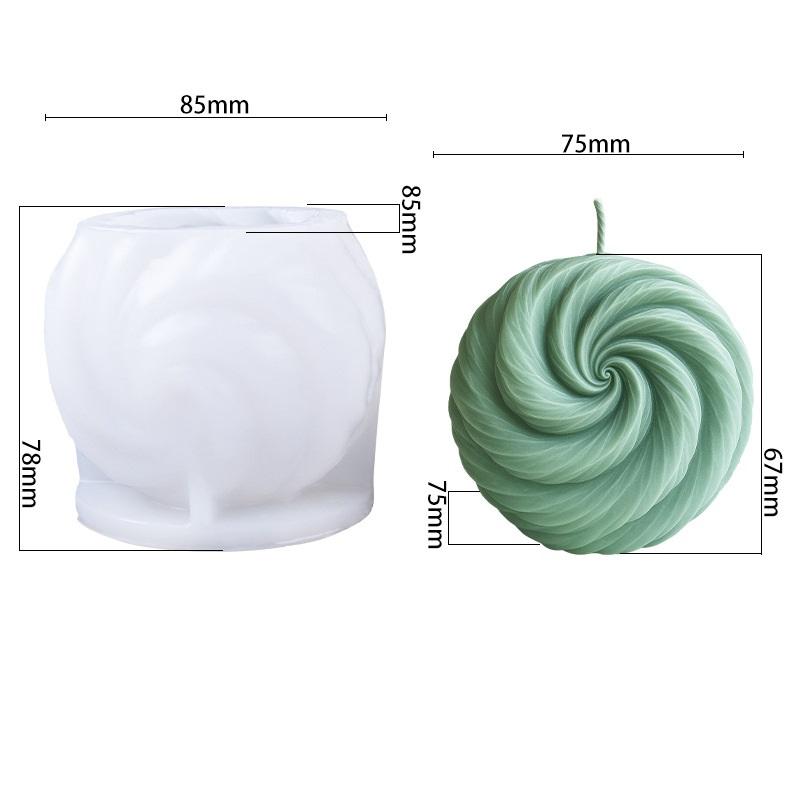 Mucegai Silicon Lumânare Sferă Spiralată Mucegaiuri Lumânare Sferică Spiralată DIY Handmade Aromaterapie Ipsos Sferă Geometrică Mucegai Săpun