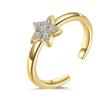 18K Gold-Plated Zirconia Six-Pointed Star Foot Ring for Women Fashion Waterproof Beach Vacation Adjustable Foot Ring Jewelry