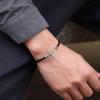 Fashion Mens Genuine Leather Bracelet Stainless Steel OT Buckle Bangle 4mm Thin Braided Pulsera De Cuero Red Wrap Braslet Joias