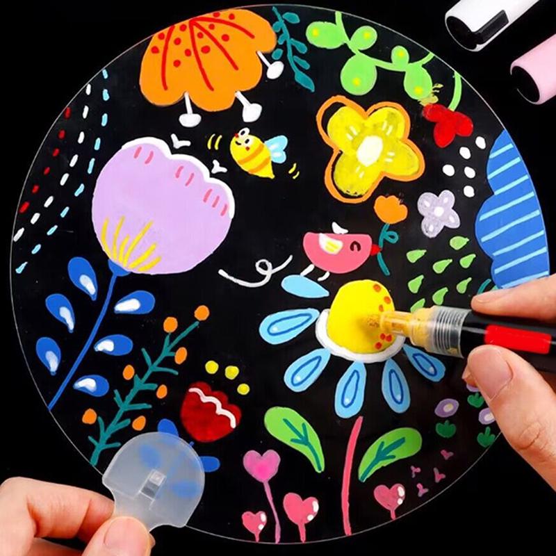 5Pcsmini Transparent Blank Fan Children Diy Blank Hand Fan Stage Performance Hand Fan Decor For Diy Craft Make Hand Graffiti Fan