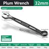 Durable Ratchet Wrench 8-32mm Plum Blossoms Open Combination Wrench Two-Way Double Fast Ratchet Wrench Auto Repair Tools