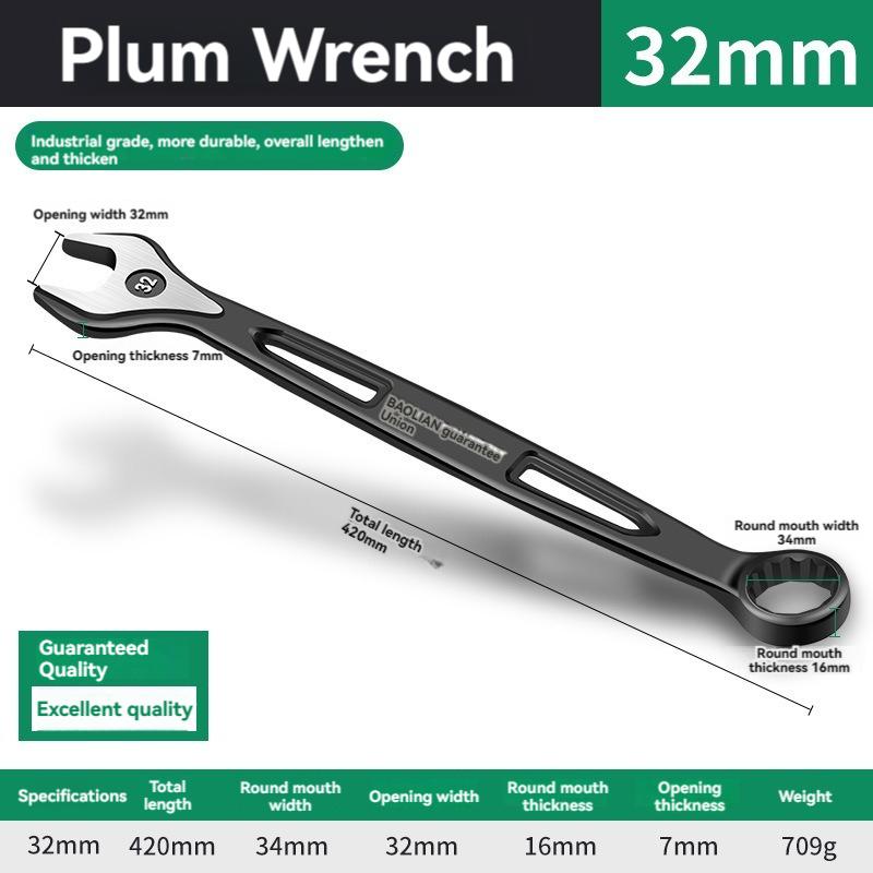 Durable Ratchet Wrench 8-32mm Plum Blossoms Open Combination Wrench Two-Way Double Fast Ratchet Wrench Auto Repair Tools