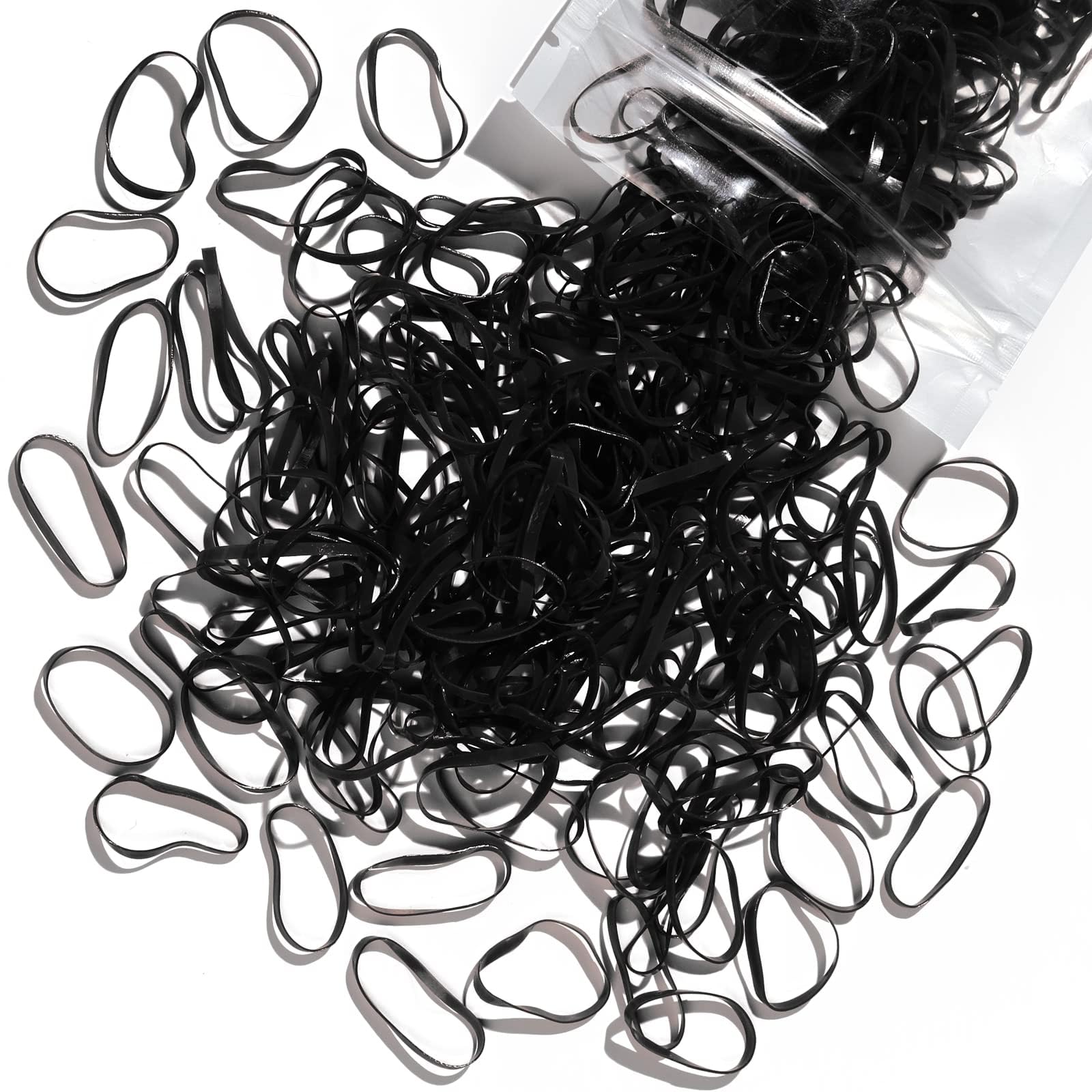 KEYAN Детские Черные Резинки для Волос, 300 Штук, Одноразовые Силиконовые Резинки для Волос для Детей, Черные, Нескользящие Резинки, Маленькие Полиуретановые Эластичные Резинки