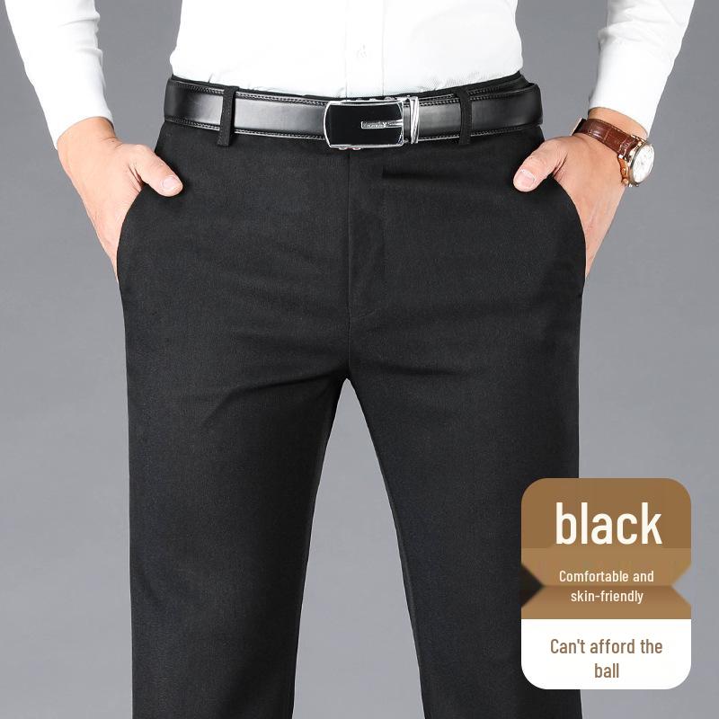 

Hengyuanxiang Men s Fleece-lined Wrinkle-resistant Pants, Autumn/Winter 2025 Collection, Casual & Dressy, Ideal for Middle-aged Business Wear 34 fits 150-160 lbs