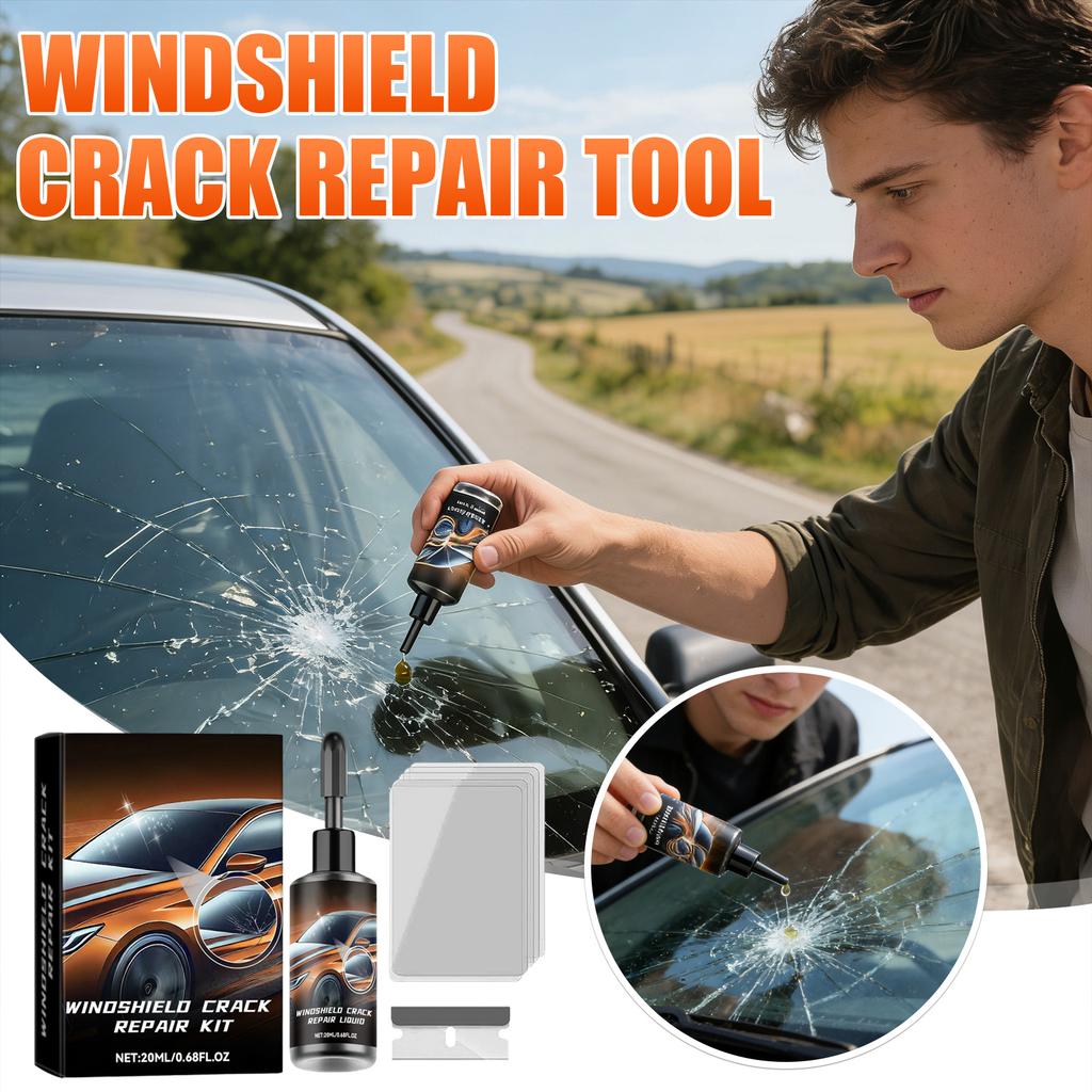 Windshield Crack Kit For Chips And Cracks,  Glass Liquid Glue For Car Window, Auto Windshield Chip Kit For All Crack Types 20ml