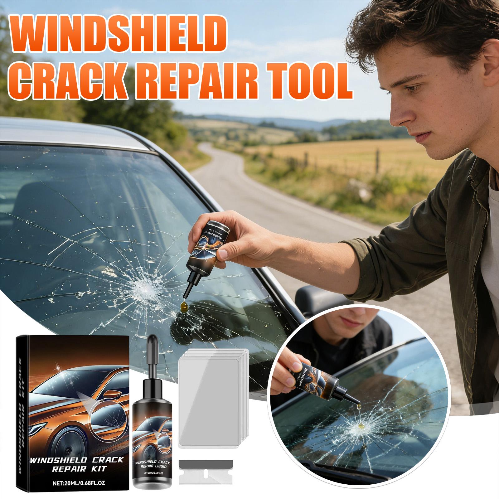 Windshield Crack Kit For Chips And Cracks,  Glass Liquid Glue For Car Window, Auto Windshield Chip Kit For All Crack Types 20ml One Size