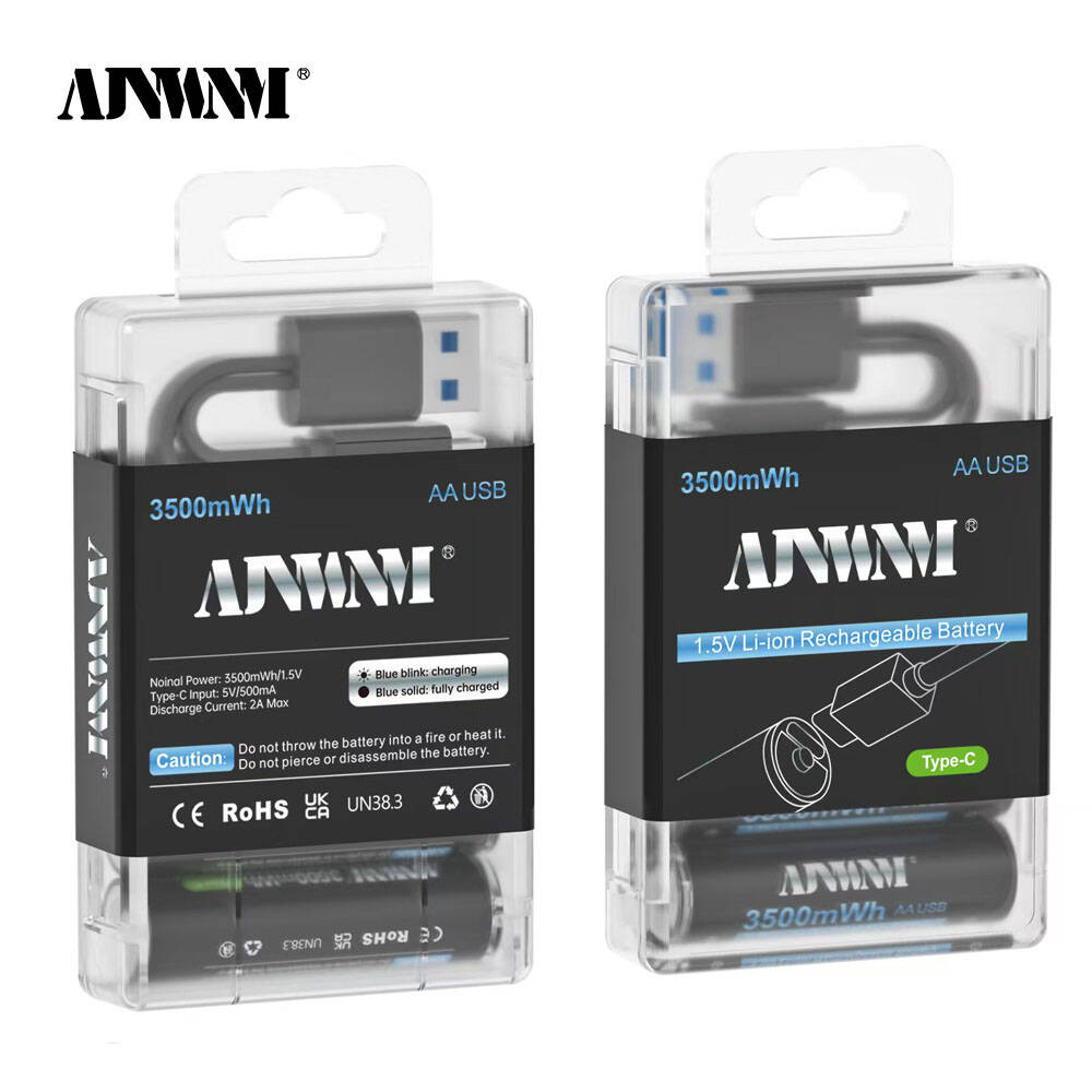 AJNWNM New 1.5V AA Li-ion Battery 3500mwh Li-Polymer USB Rechargeable Lithium USB Battery AA with USB Charging Function