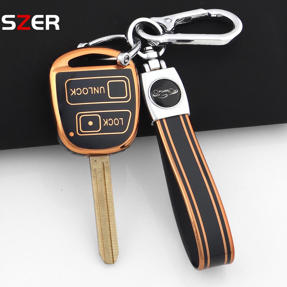 New For Toyota Fj Cruiser Land Yaris Echo For Lexus Es Gs Ls Is Rx Sc Lx Rx400H Keychain Tpu Car Key Case Protect Cover