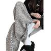Women's Striped Wide-Leg Wool Pants, Spring/Autumn 2025: Loose, Casual, Drapey Twill with Silver Thread Detailing.