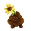 Cute Plush Grass Doll Hanging Ornament with Flower, Funny Stuffed Desk Decor for Shelf and Home Table