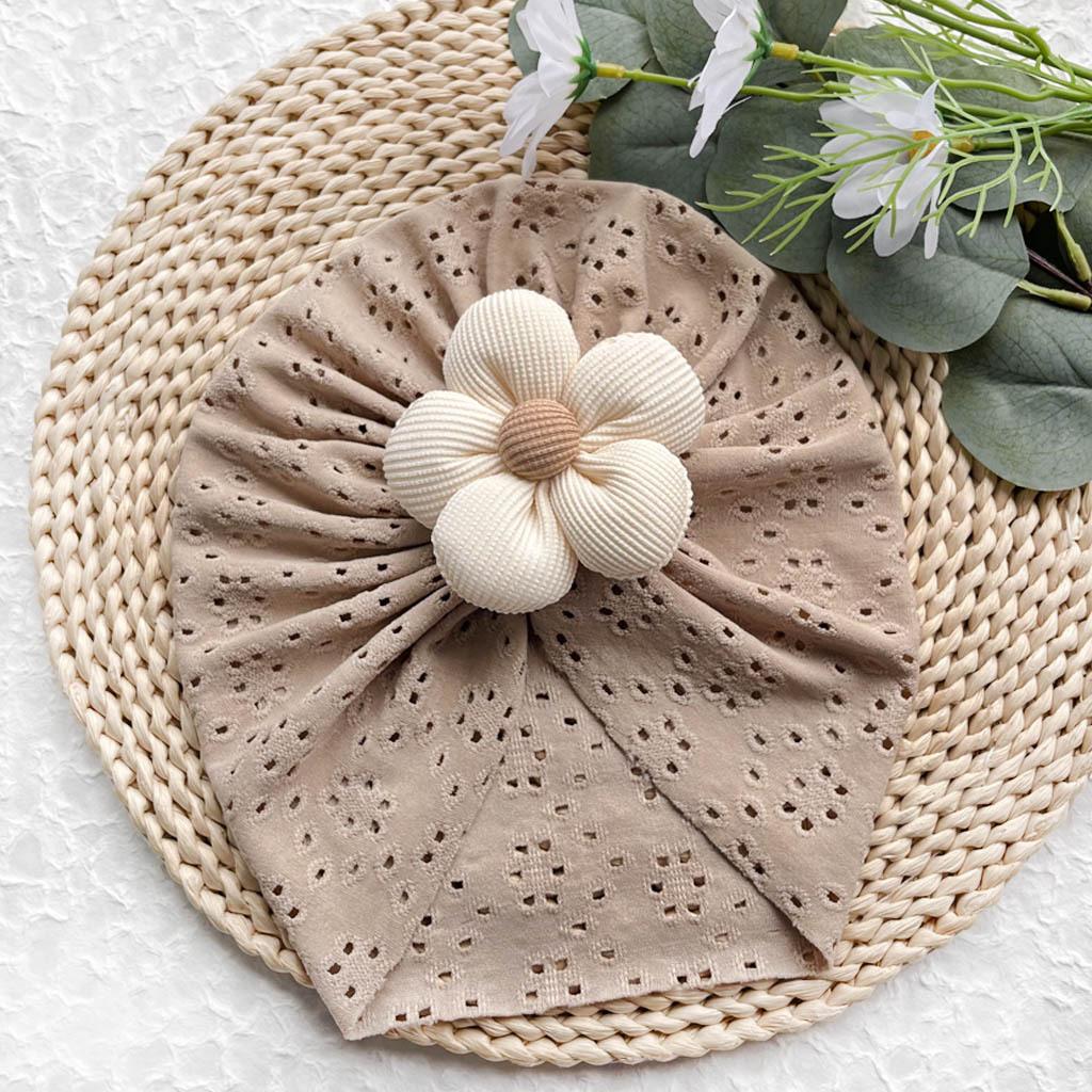Baby Mädchen Hut Aushöhlen Lieblich Blume Kleinkind Stirnbänder Einfarbig Baby Hut Sommer Weich Atmungsaktiv Dünner Stil 0-2 Jahre