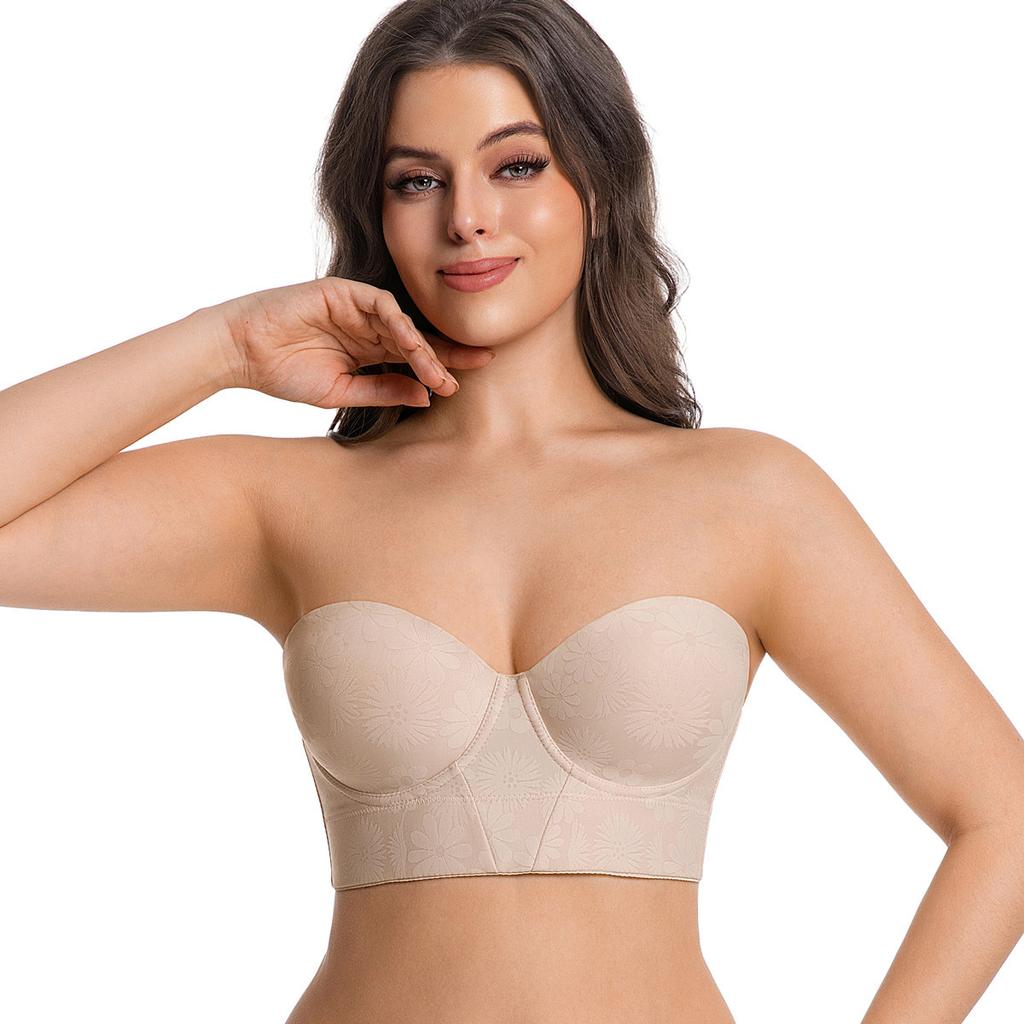 Intimo Sexy da Donna Taglie Forti per Primavera ed Estate, Schiena Scoperta, Con Ferretto, Push-up, Senza Spalline, Antiscivolo