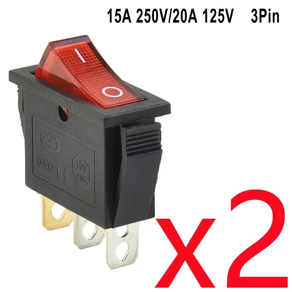 For Household Appliances Rocker Switch Tools High Quality ON-OFF 3Pin Plastic 2nd Gear Rocker Switch Slim Type
