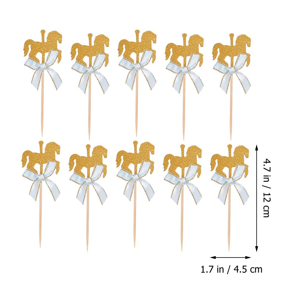 40Pcs Cake Topper for Shower Carousel Horse Theme Party Cake Decor Suitable for Dance Party Proposal Baking Topper