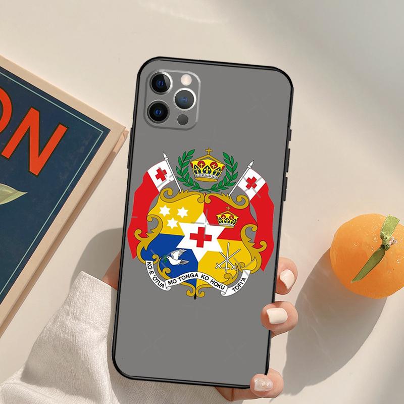 Tongan Coat of Arms Tonga Funda Case For iPhone 16 Pro Max 14 11 12 13 15 Pro Max Mini XR 16e 15 16 Plus Phone Cover