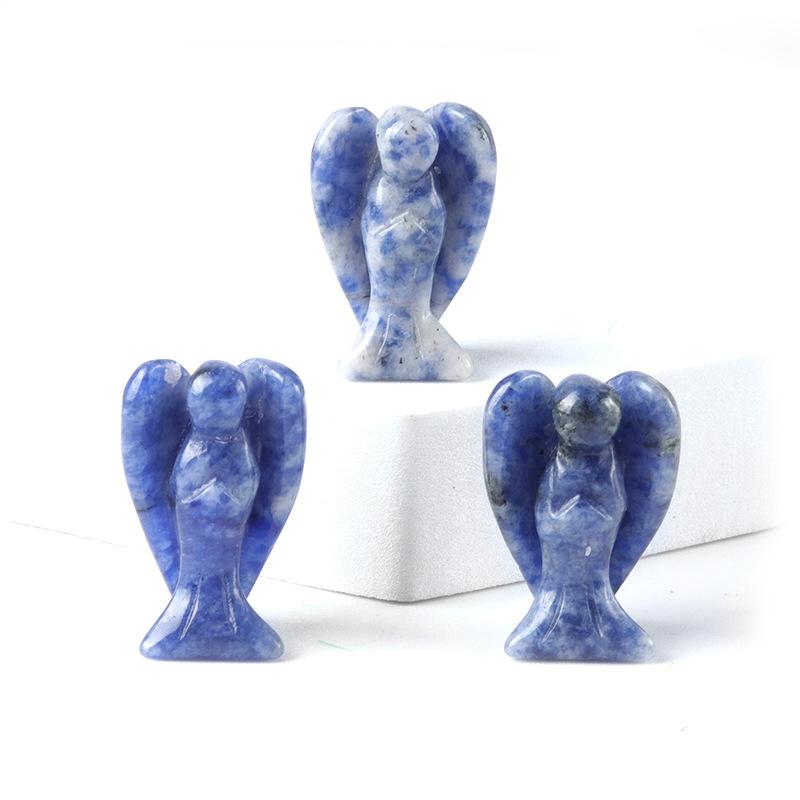 3Pc Healing Crystal Decoration Angel Shape Natural Quartz Agate Energy Gemstone Jewelry Home Decoration