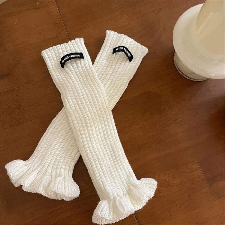 Winter Lengthen Wrist Gloves Adult Trumpet Edge Arm Warmer for Outdoor Cycling