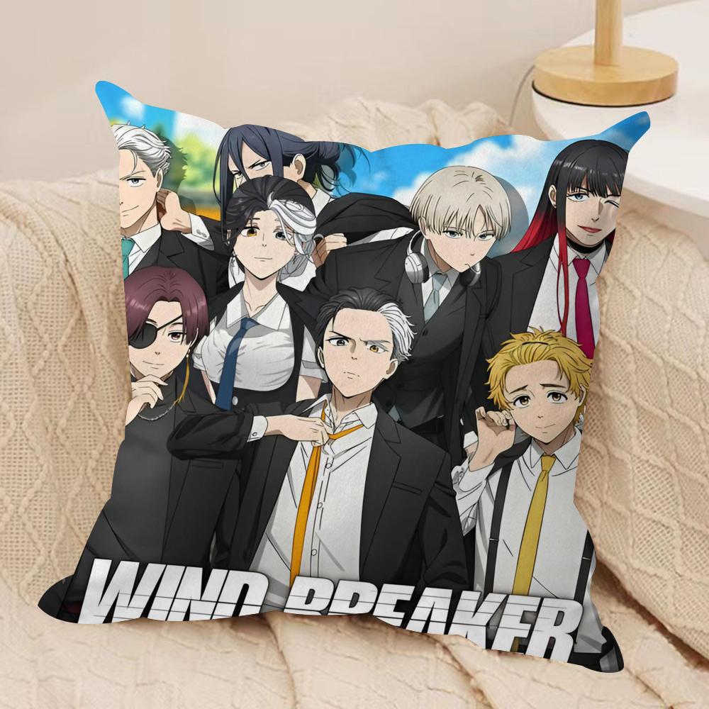 Anime WWIND BREAKERS Cushion Cover Pillowcase Ultra Soft Skin Friendly Fabric Cloud Like Comfort Concealed Zipper