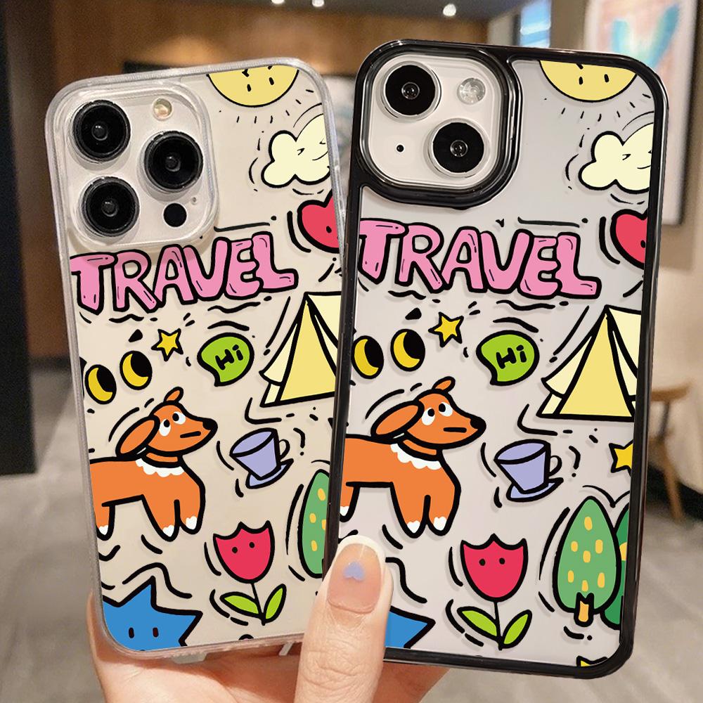 Acrylic Phone Case for iPhone 11 12 13 14 Pro 12 14 16 Pro Max for Samsung A16 A36 A56 S24 FE High-quality Painted Anti-fall Mobile Phone Case