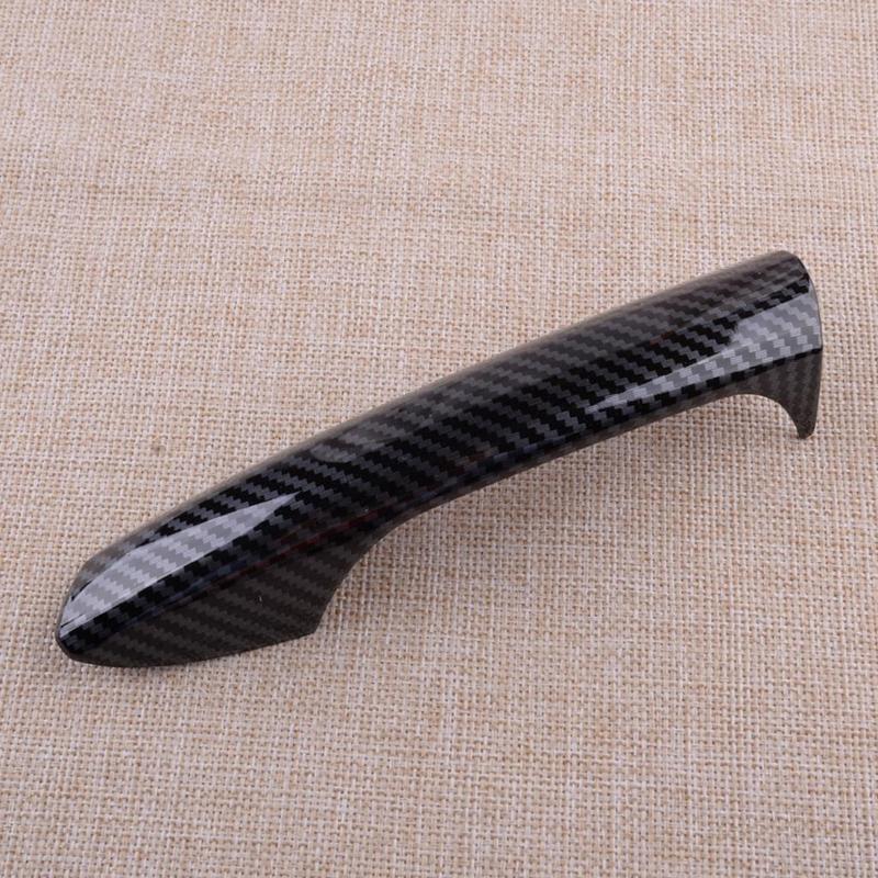 Black Car Exterior Door Handle Cover Trim Cap Set Carbon Fiber Texture LHD Fit for Mercedes Benz W246 W204 W212 X204 W166 W117