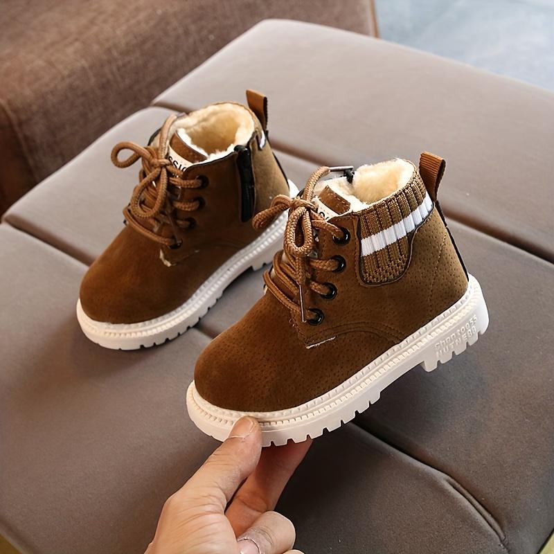 Vintage Ankle Fleece Boots Girls Kids Comfortable Non Slip Indoor Outdoor Travel Autumn Winter